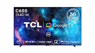 טלוויזיה TCL 98C655 4K 98 אינטש טלוויזיה TCL 98C655 4K 98 אינטש